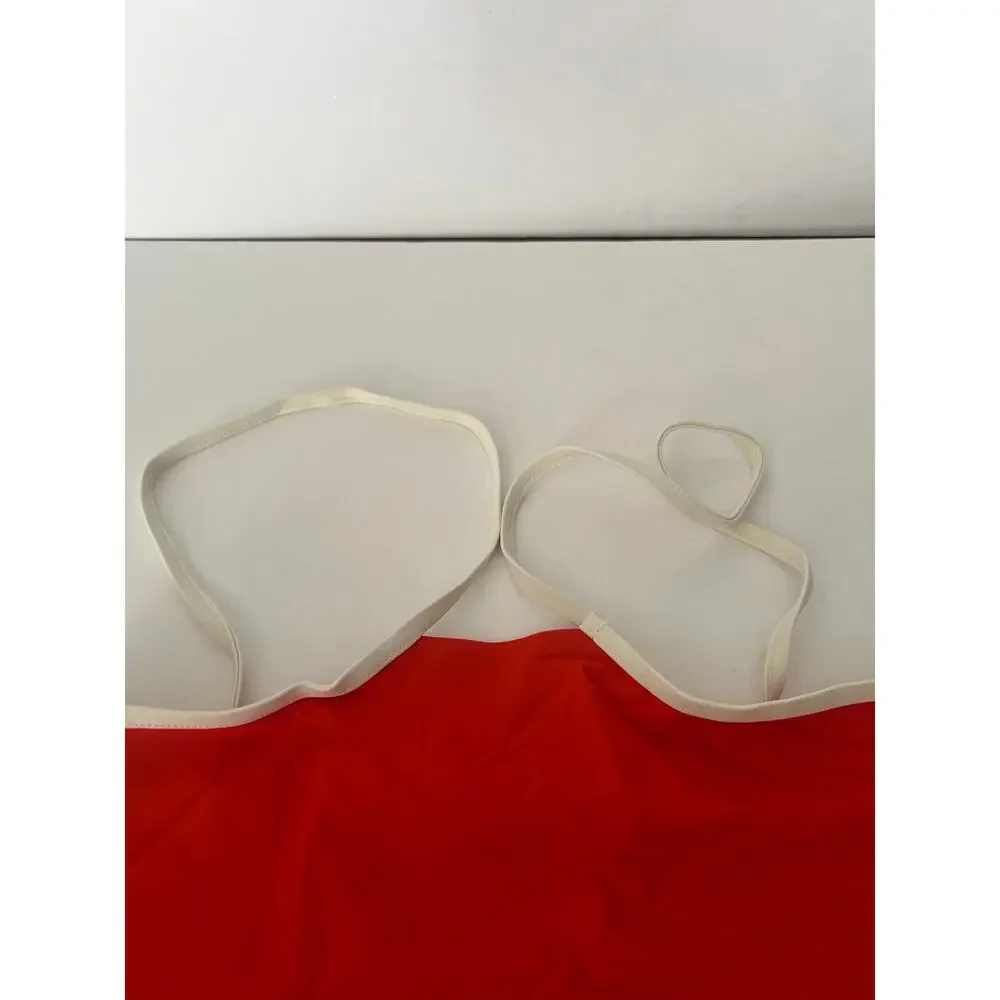 NWT Free People Stone Fox Swim Women's Ibiza Asymmetrical Bikini Top Red Size XL